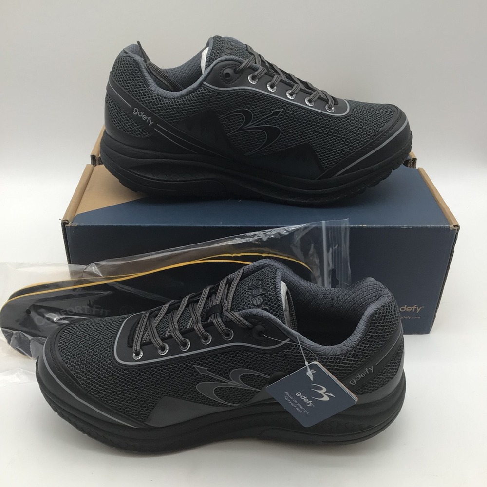 Gravity Defyer Mighty Walk Mens Size 11.5 XW Black VersoShock Sneakers NEW